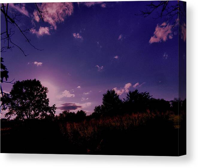 Sundown Canvas Print featuring the photograph Sundown in the Field by Christopher Reed