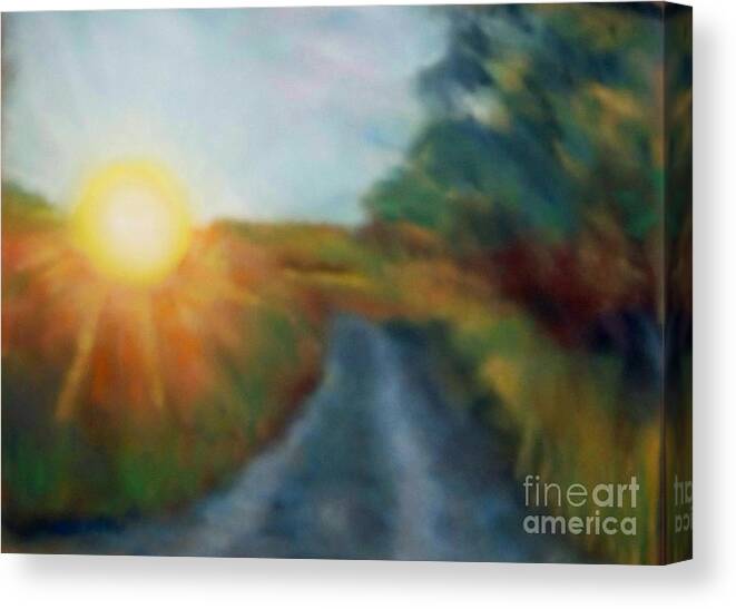  Canvas Print featuring the pastel Sunny Side by Shirley Moravec