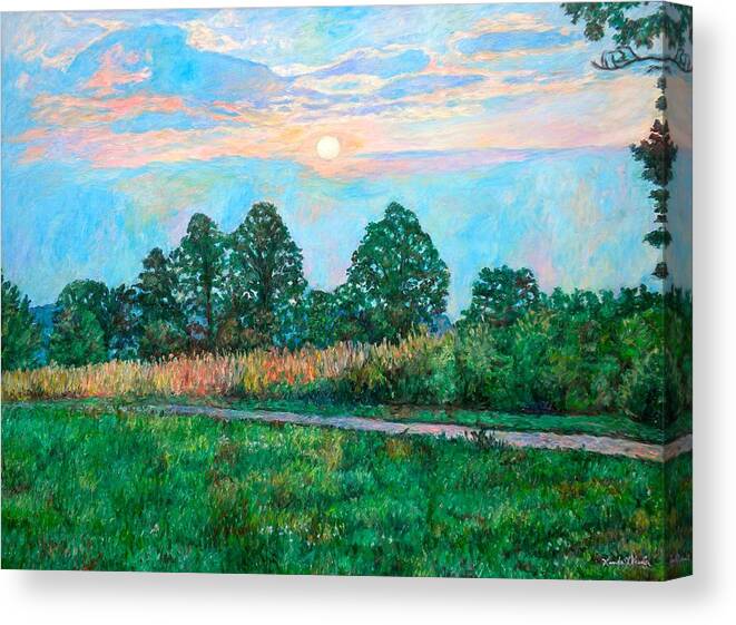 Kendall Kessler Canvas Print featuring the painting Sunset Near Fancy Gap by Kendall Kessler