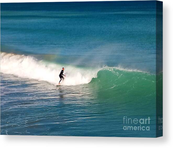 Surf Canvas Print featuring the photograph Surfing Rainbows by Dani McEvoy