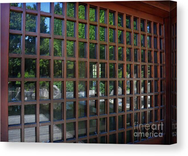 Hamburg Canvas Print featuring the photograph Tea House Window Reflections by Yvonne Johnstone