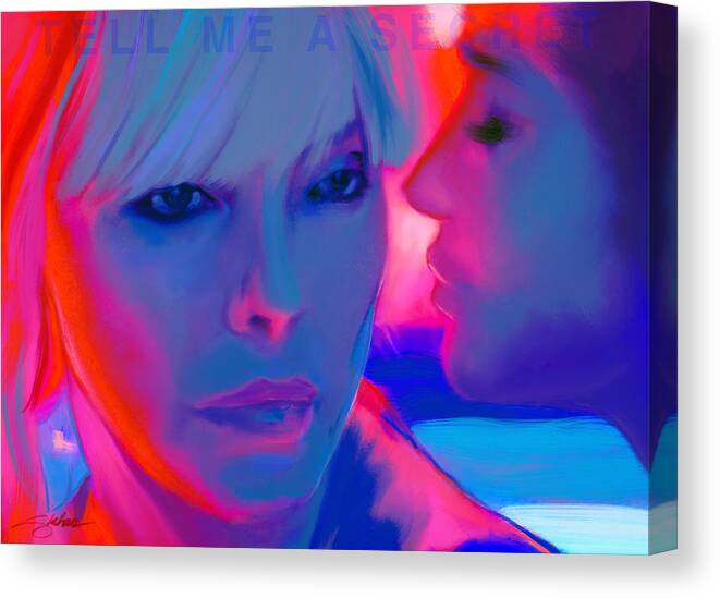 Scene Canvas Print featuring the digital art Tell Me A Secret by Shehan Wicks