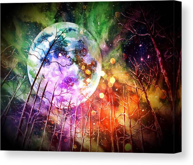 Moon Canvas Print featuring the painting The End Of Our Story by Joel Tesch