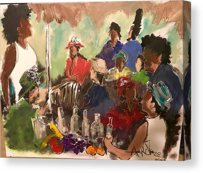  Canvas Print featuring the painting The Gathering by Angie ONeal