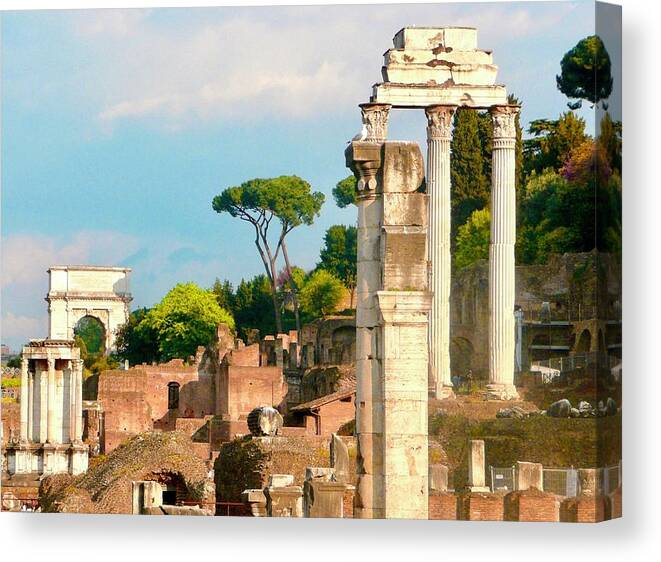 Forum Romanum Canvas Print featuring the photograph The Roman Forum by Joy Buckels