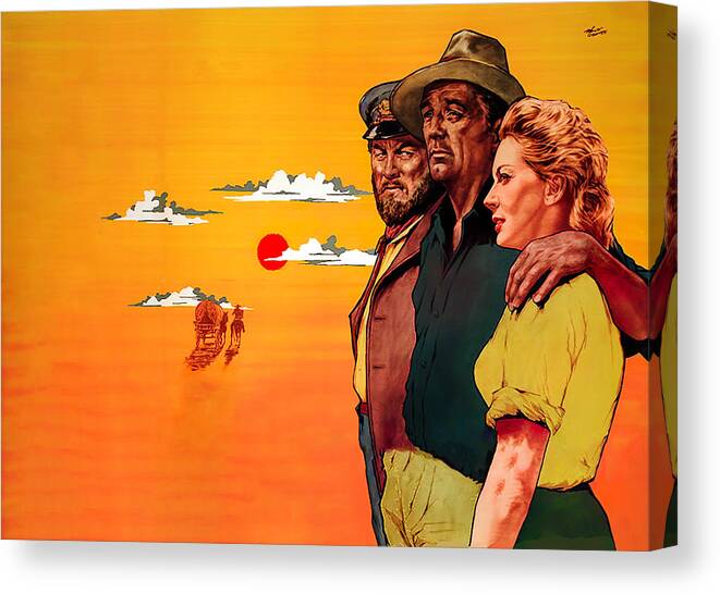 Sundowners Canvas Print featuring the painting ''The Sundowners'', 1960, movie poster painting by Goetze by Movie World Posters