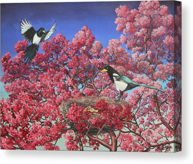 Magpie Canvas Print featuring the painting The Treasure Hunters by Michael Goguen
