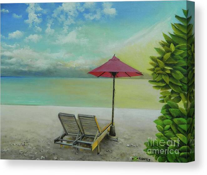 Jamaica Landscape Canvas Print featuring the painting The View by Kenneth Harris