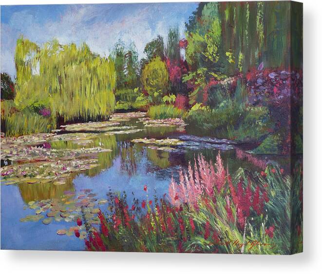 Landscape Canvas Print featuring the painting The Warmth Of Monet's Garden by David Lloyd Glover