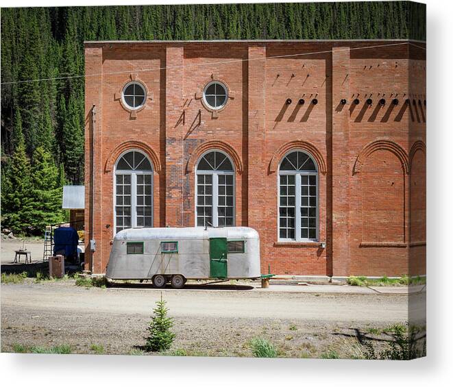 Colorado Canvas Print featuring the photograph Trailer with a Green Door by Mary Lee Dereske