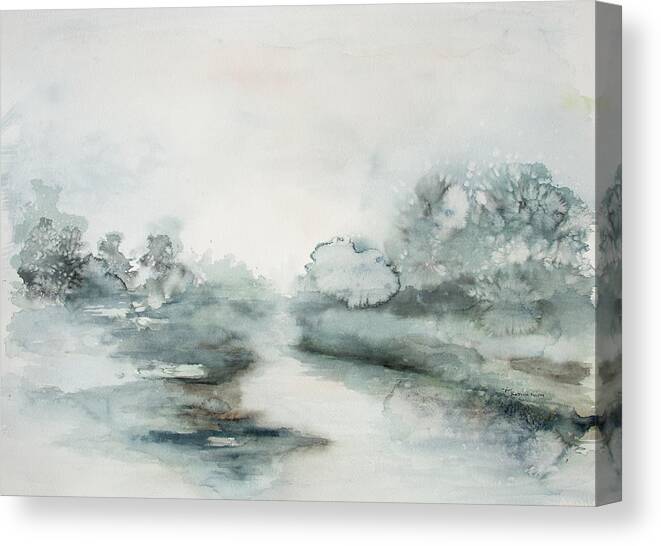 Trees Canvas Print featuring the painting Valley Stream by Katrina Nixon