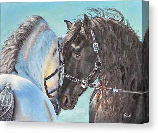 Horse Canvas Print featuring the painting True Love by Cindy Welsh