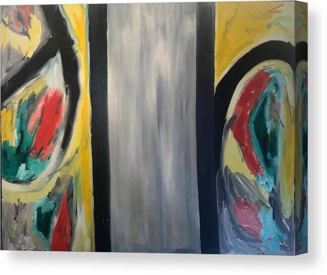 Abstract Canvas Print featuring the mixed media Two worlds by Biagio Civale