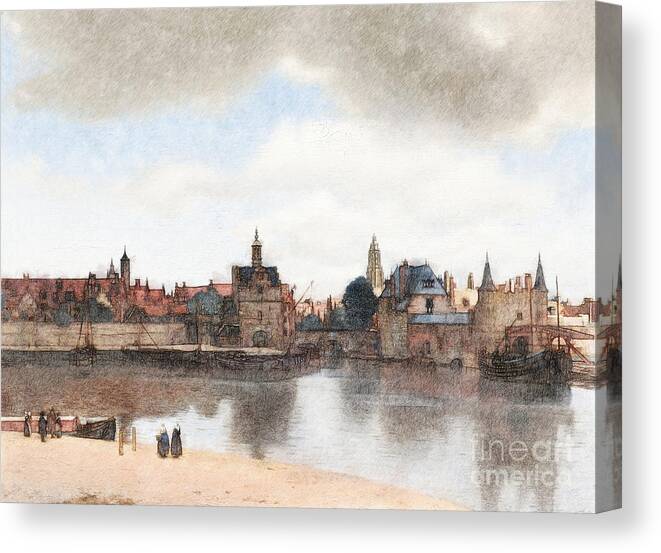View Of Delft Canvas Print featuring the digital art View of Delft by Jerzy Czyz