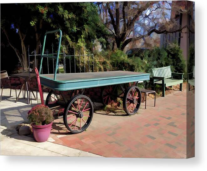 Wagon Canvas Print featuring the photograph Wagon in Asheville by Roberta Byram