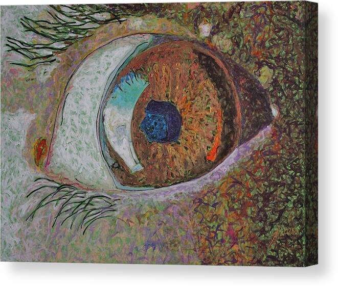 Eye Canvas Print featuring the painting Wake up original painting by Sol Luckman
