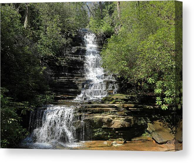 Waterfall Canvas Print featuring the photograph Waterfall - Panther Falls, Ga. by Richard Krebs