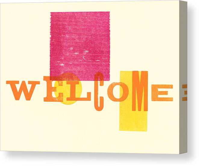 Rectangle Canvas Print featuring the drawing Welcome by Rowan Moore