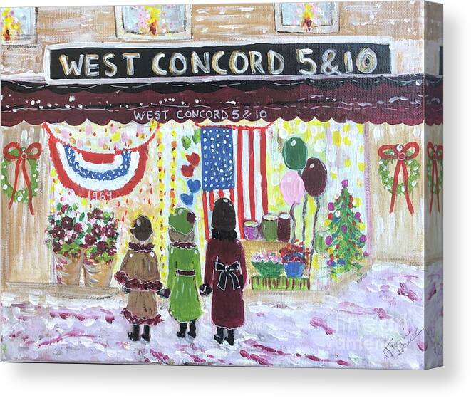 West Concord Canvas Print featuring the painting West Concord Five and Ten by Jacqui Hawk