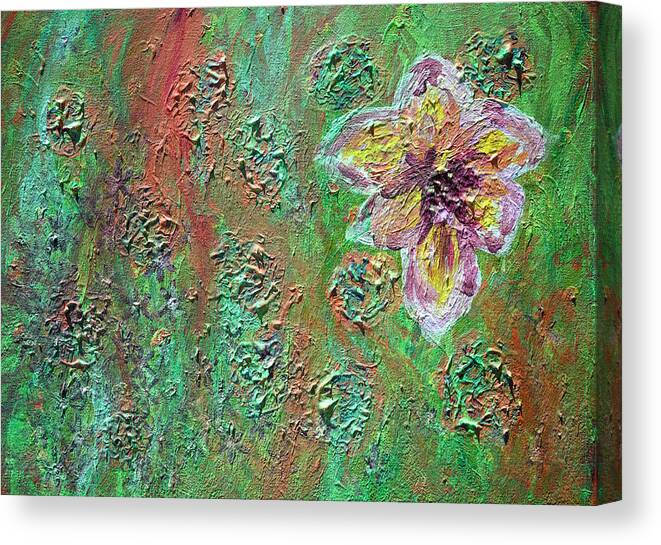 12 X 16 Inches Canvas Print featuring the painting Wild Flower by Jay Heifetz