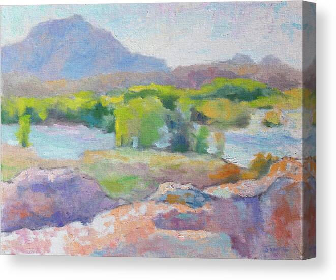 Landscape Canvas Print featuring the painting Willow Spring by Srishti Wilhelm