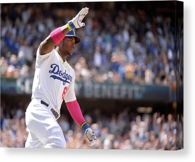 American League Baseball Canvas Print featuring the photograph Yasiel Puig by Harry How