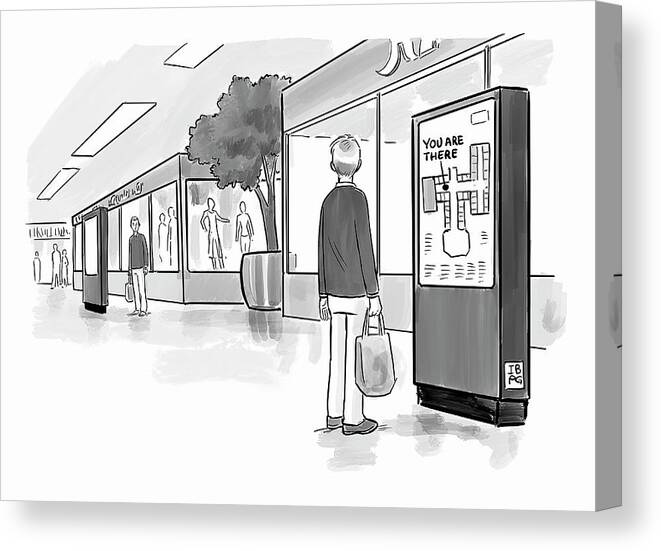 Captionless Canvas Print featuring the drawing You Are There by Pia Guerra and Ian Boothby