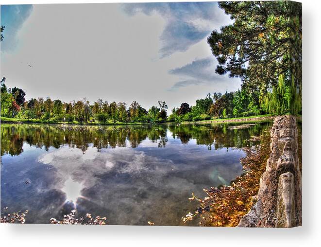 Forest Lawn Canvas Print featuring the photograph 002 Reflecting at Forest Lawn by Michael Frank Jr