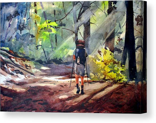 Appalachian Trail Canvas Print featuring the painting A Light Unto My Path by Spencer Meagher