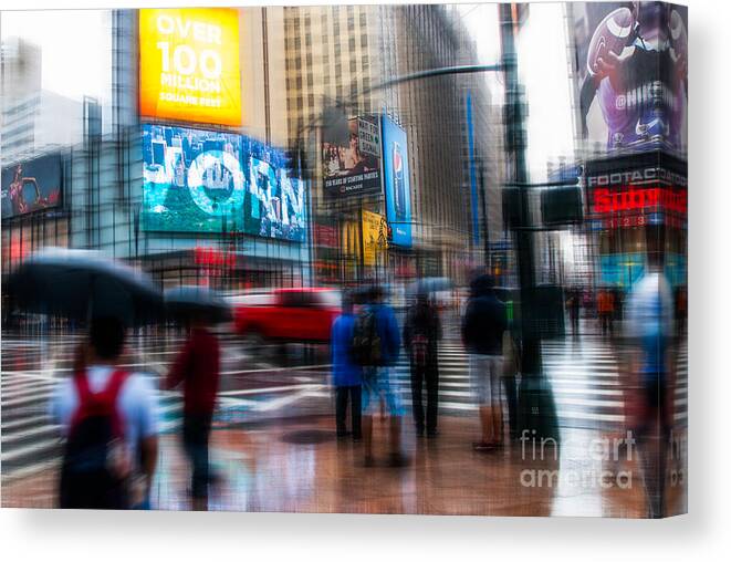 Nyc Canvas Print featuring the photograph A Rainy Day In New York by Hannes Cmarits