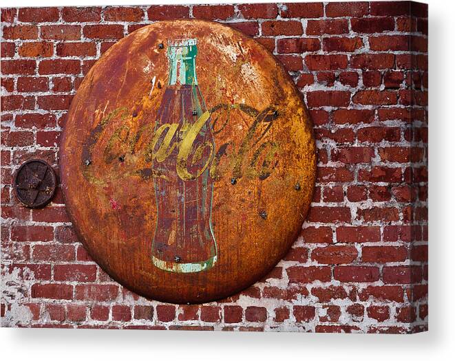 Vintage Canvas Print featuring the photograph Antique Coke sign 1 by David Smith