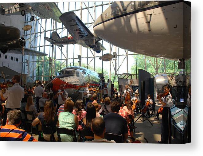 Air And Space Museum Canvas Print featuring the photograph Concert Under the Planes #1 by Kenny Glover