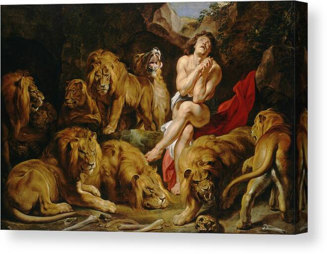 Peter Paul Rubens Canvas Print featuring the painting Daniel in the Lions Den #9 by Peter Paul Rubens