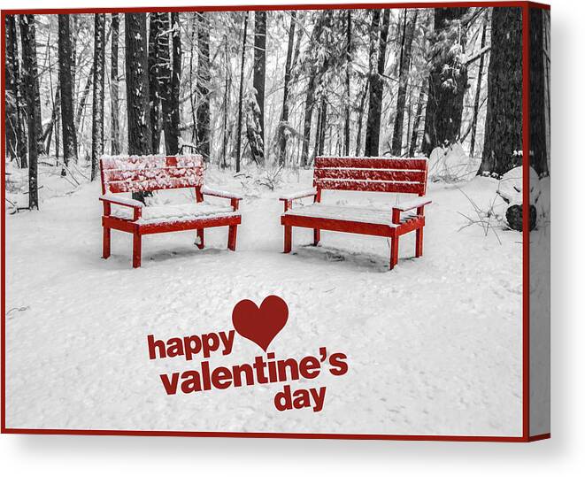Greeting Card Canvas Print featuring the photograph Happy Valentines Day by Cathy Kovarik