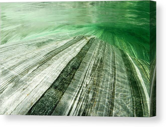 Agrestal Canvas Print featuring the photograph Mountainriver In Lavertezzo, Tessin #1 by Gerard Lacz - Vwpics