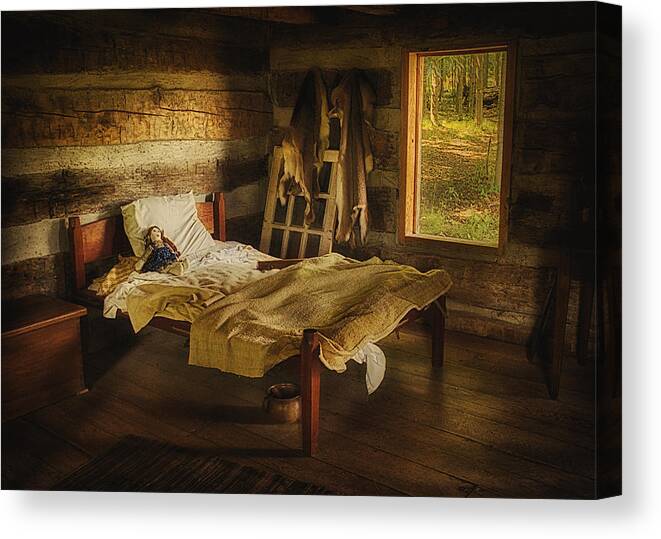 Pioneer Cabin Canvas Print featuring the photograph Pioneer Cabin #1 by Priscilla Burgers