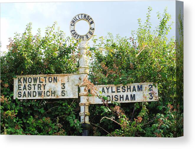 Kent Canvas Print featuring the photograph Signpost #1 by Chevy Fleet