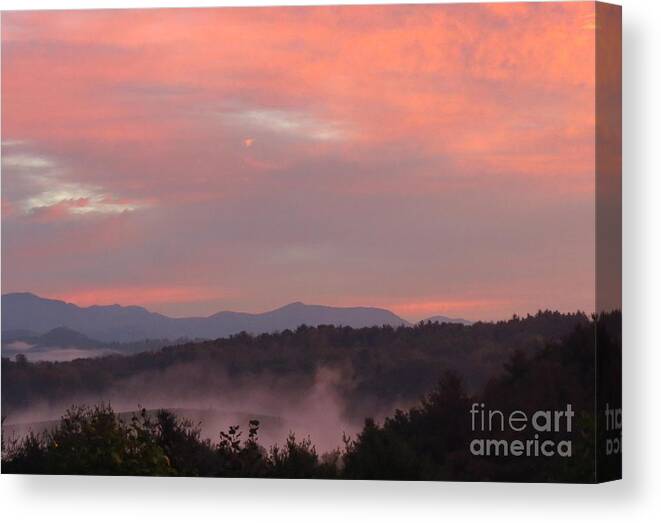 Landscape Canvas Print featuring the photograph Sunrise over the Blue Ridge #1 by Anita Adams