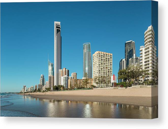 Dawn Canvas Print featuring the photograph Surfers Paradise From Surfers Paradise #1 by Stefan Mokrzecki