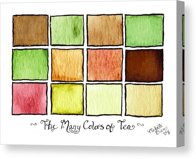 Tea Canvas Print featuring the painting The Many Colors of Tea 1 by Michelle Bien