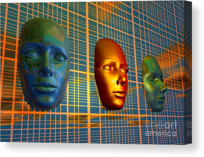 Artwork Canvas Print featuring the digital art The Modern Face Of Robotics #1 by Mark Stevenson