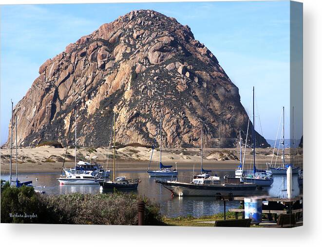 The Rock Canvas Print featuring the digital art The Rock At Morro Bar #1 by Barbara Snyder
