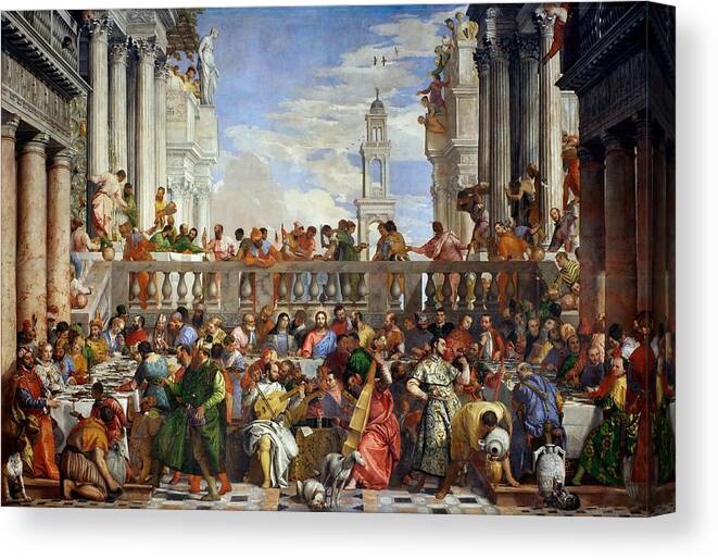 1563 Canvas Print featuring the painting The Wedding at Cana #1 by Paolo Veronese