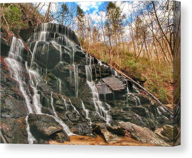 Yellow Branch Falls Canvas Print featuring the photograph Yellow Branch Falls by Chris Berrier