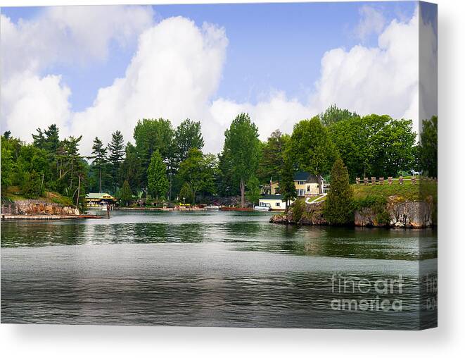 Canada Canvas Print featuring the photograph 1000 Islands Homes by Brenda Kean