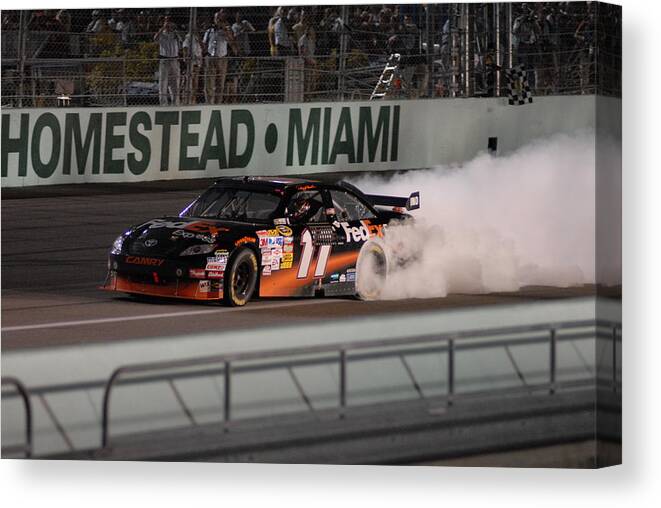 Joe Gibbs Racing Canvas Print featuring the photograph 11 Denny by Kevin Cable