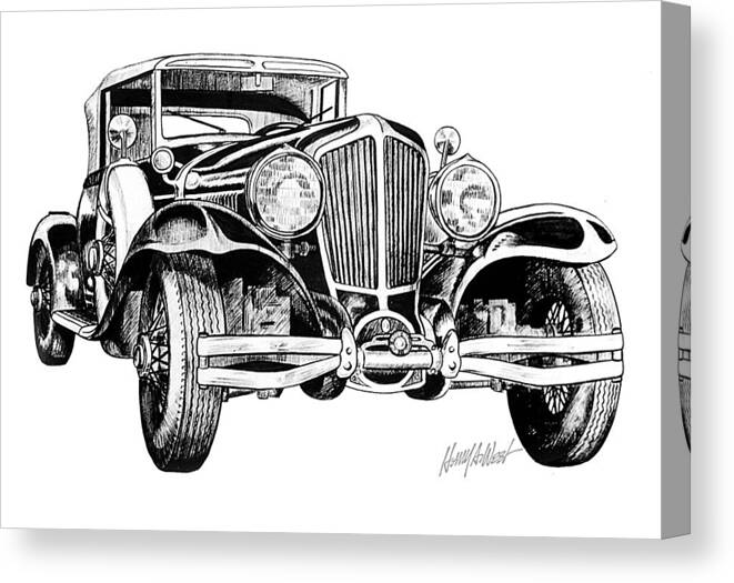 1930 Cord Canvas Print featuring the drawing 1930 Cord #2 by Harry West