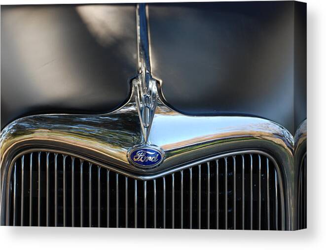 1935 Ford Canvas Print featuring the photograph 1935 Ford Grill by Jeanne May