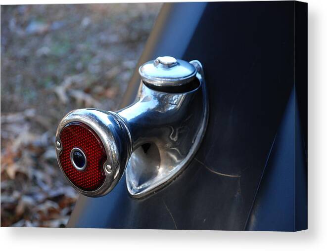 1935 Ford Canvas Print featuring the photograph 1935 Ford Tail Light and Gas Cap by Jeanne May