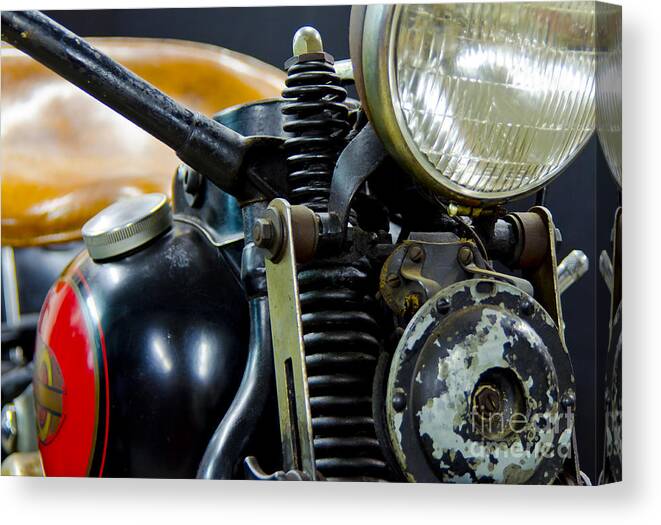 History Canvas Print featuring the photograph 1936 EL Knucklehead Harley Davidson Motorcycle by Wilma Birdwell